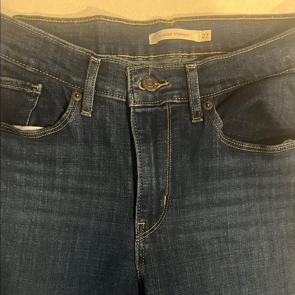 Classic Navy Women's Straight Leg Jeans